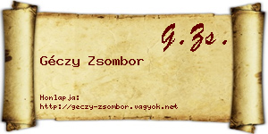Géczy Zsombor névjegykártya